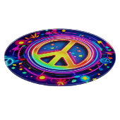 Neon Peace Symbol Art Schneidebrett (Ecke)