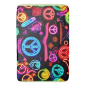 Neon Peace Symbolmuster Badematte (Vorderseite Vertikal)