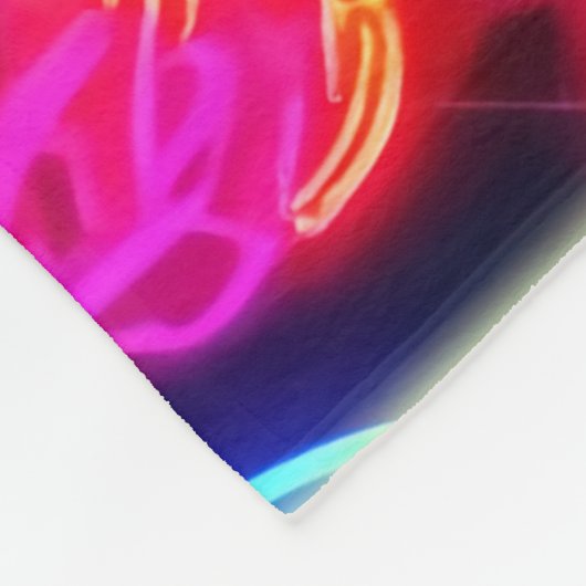 Neon Peace Symbolmuster Fleecedecke (Ecke)