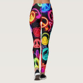 Neon Peace Symbolmuster Leggings (Rückseite)