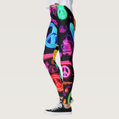 Neon Peace Symbolmuster Leggings (Links)