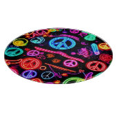 Neon Peace Symbolmuster Schneidebrett (Ecke)