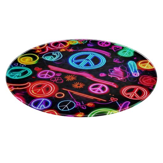 Neon Peace Symbolmuster Schneidebrett (Ecke)