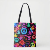Neon Peace Symbolmuster Tasche (Vorderseite)