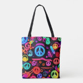 Neon Peace Symbolmuster Tasche (Rückseite)
