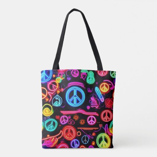 Neon Peace Symbolmuster Tasche (Rückseite)