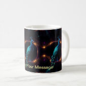 Neon Peacock Elegance Kaffeetasse (VorderseiteRechts)