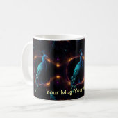 Neon Peacock Elegance Kaffeetasse (Vorderseite Links)