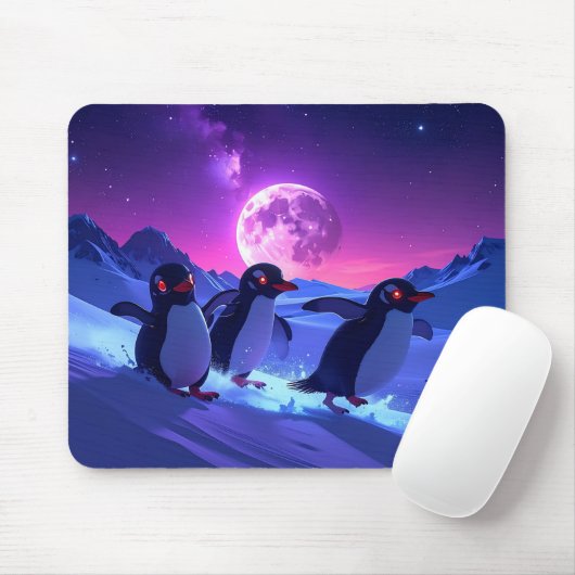 Neon Penguins Mousepad (Mit Mouse)