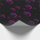 Neon Pentagramme Hexchy Wrapping Paper Geschenkpapier (Ecke)