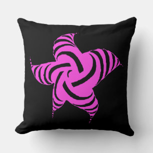 Neon Pentaspiral Magenta Zebra Vortex Kissen