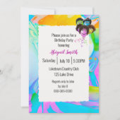 Neon People Balloons Geburtstagsparty Einladung (Vorderseite)