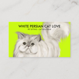Neon Persian Cat Illustration Watercolor Visitenkarte