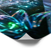 Neon-Pfau-Hologramm-Garten Poster (Ecke)