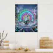 Neon-Pfau-Hologramm-Garten Poster (Küche)