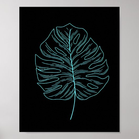 Neon Pflanze Leaf Poster (Vorne)