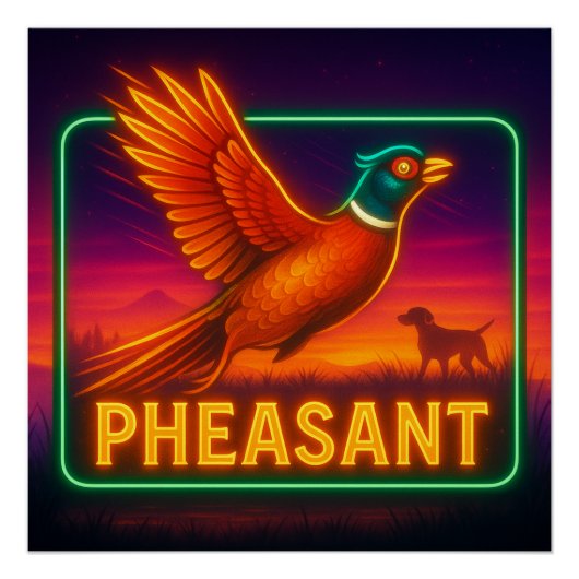 Neon Pheasant Poster (Vorderseite)