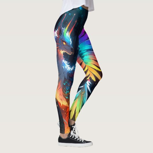 Neon Phoenix Bird Leggings (Rechts)