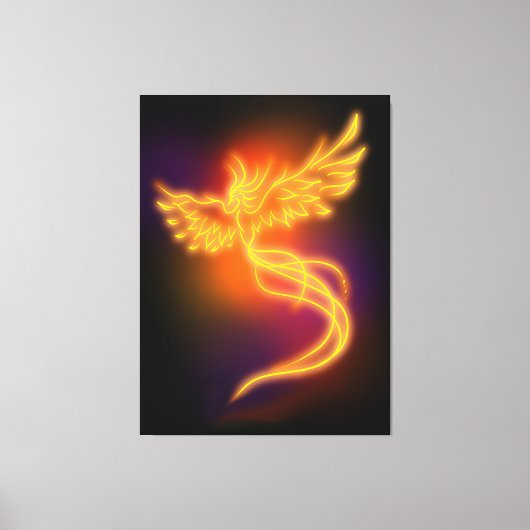 Neon Phoenix Leinwanddruck (Vorderseite)