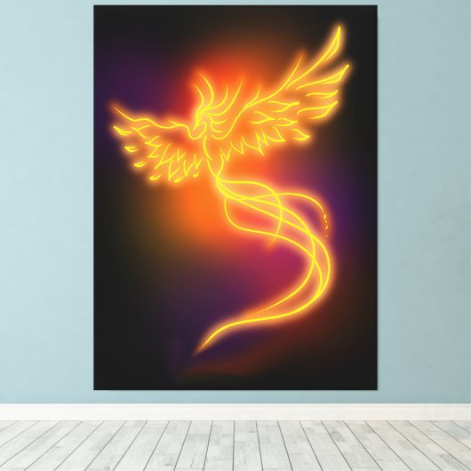 Neon Phoenix Leinwanddruck (Insitu (Holzboden))