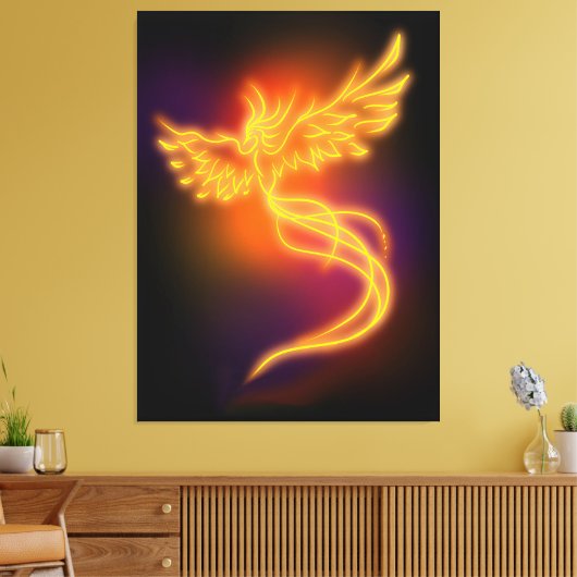 Neon Phoenix Leinwanddruck (Insitu (Wohnzimmer))