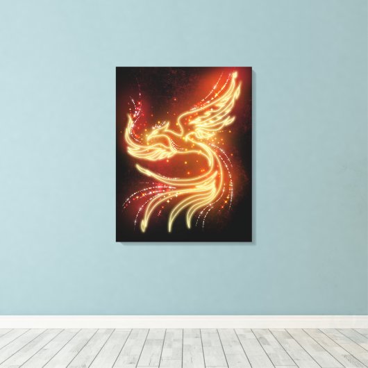 Neon Phoenix Leinwanddruck (Insitu (Holzboden))