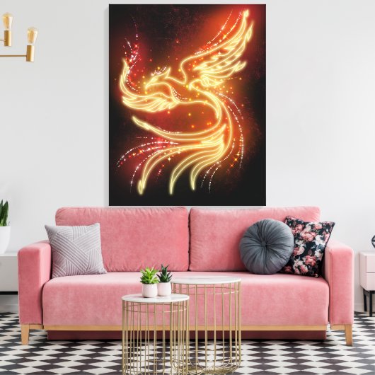 Neon Phoenix Leinwanddruck (Insitu (Wohnzimmer))