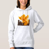Neon Phoenix Rooftop Graffiti Art Hoodie (Vorderseite)