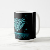 Neon Phoenix Synthwave - Retro Feuer erhebt sich Kaffeetasse (VorderseiteRechts)