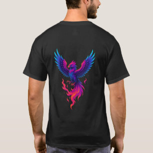 Neon-Phönix-Wiedergeburt – Lebendiger mythischer F T-Shirt