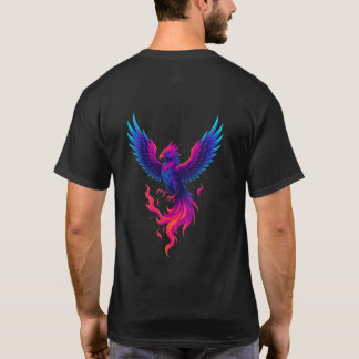 Neon-Phönix-Wiedergeburt – Lebendiger mythischer F T-Shirt