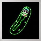 Neon Pickle Rick Black Poster (Vorne)