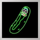 Neon Pickle Rick Black Poster (Vorne)