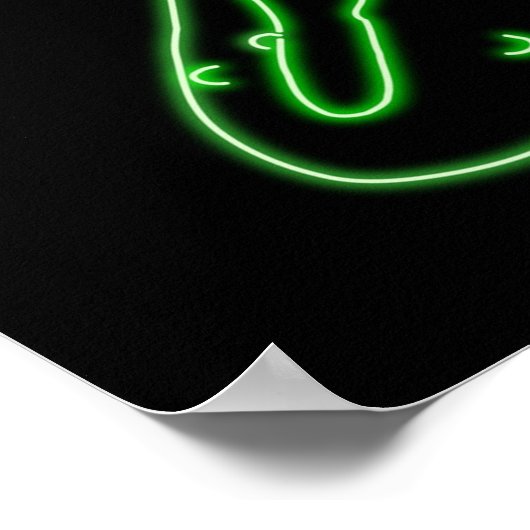 Neon Pickle Rick Black Poster (Ecke)