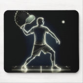 Neon Pickleball Player mit Paddel Mousepad (Vorne)