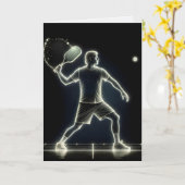 Neon Pickleball Player zum Geburtstag Karte (Gelbe Blume)