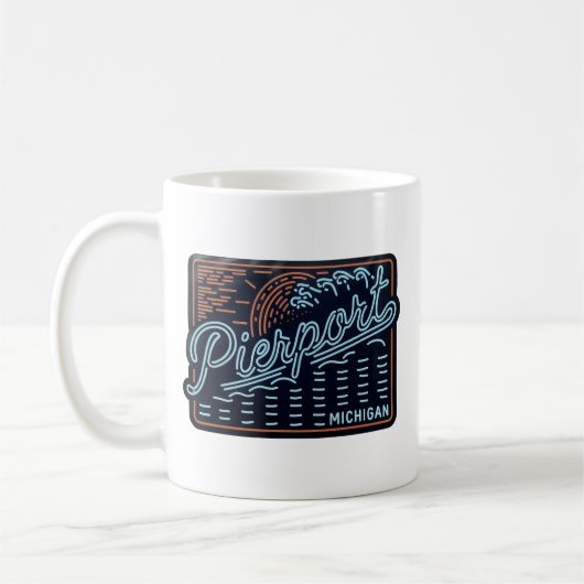 Neon Pierport Michigan Kaffeetasse (Links)