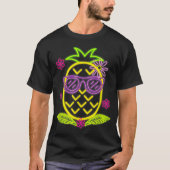 Neon Pineapple Summer Vibes Design T-Shirt (Vorderseite)