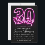 Neon Pink 30. Geburtstag Einladung<br><div class="desc">Das Design ist mit rosa Neon-Grafik auf der Vorderseite ausgestattet. Ideal für Mädchen.</div>