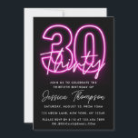 Neon Pink 30. Geburtstag Einladung<br><div class="desc">Das Design ist mit rosa Neon-Grafik auf der Vorderseite ausgestattet. Ideal für Mädchen.</div>