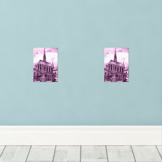 Neon pink and cobalt bridge arcs over a luminous c bilderwand sets (Holzboden)