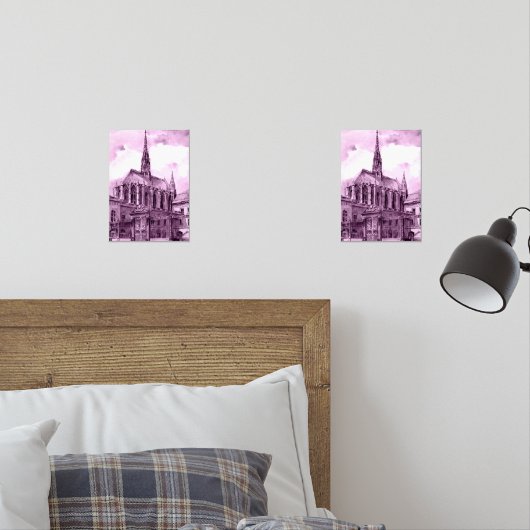 Neon pink and cobalt bridge arcs over a luminous c bilderwand sets (Schlafzimmer)