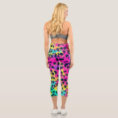 Neon Pink Animal GRL Power Capri Leggings (Rückseite)