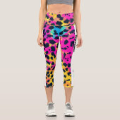 Neon Pink Animal GRL Power Capri Leggings (Vorderseite)