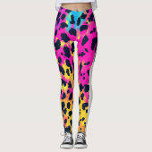Neon Pink Animal GRL Power Leggings (Vorderseite)