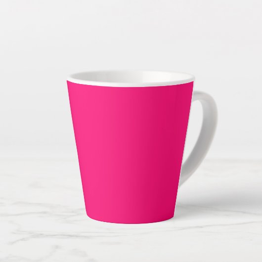 Neon Pink Anpassbare Latte-Tasse Milchtasse (Rechte Ecke)