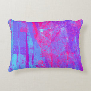 Neon Pink & Aqua Blue Abstrakt Dekokissen
