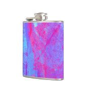 Neon Pink & Aqua Blue Abstrakt Flachmann (Links)