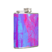 Neon Pink & Aqua Blue Abstrakt Flachmann (Rechts)