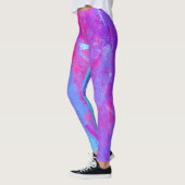 Neon Pink & Aqua Blue Abstrakt Leggings (Links)